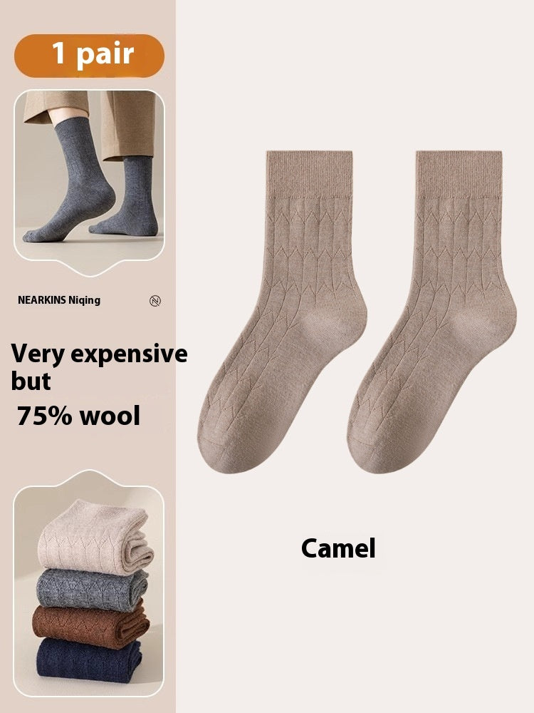 Wool Thermal Socks – Fleece-Lined Mid-Calf